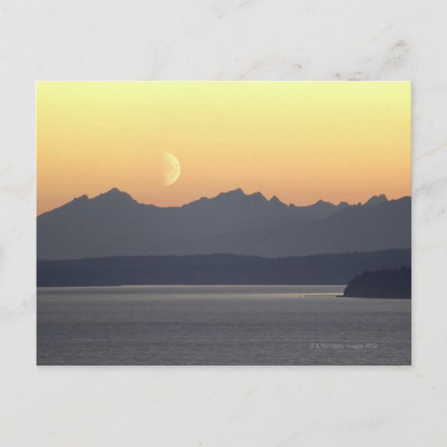 Puget Sound Moonset Postkarte (Vorderseite)