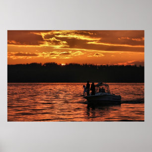 Puget Sound-Sonnenuntergang Poster