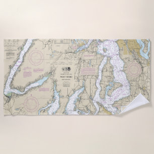 Puget Sound Southern Part Nautical Chart 18448 Strandtuch