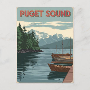 Puget Sound Vintage Postkarte