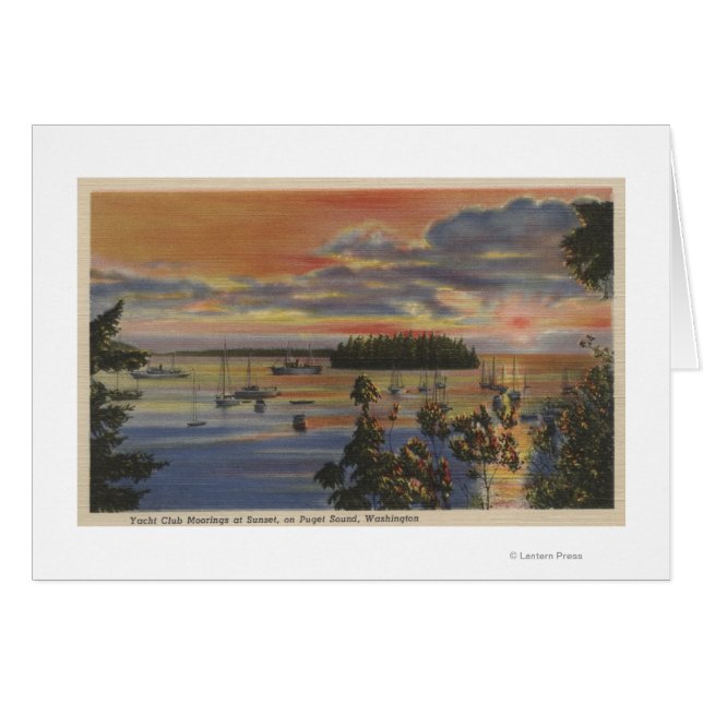 Puget Sound, WA - Yacht Club Morgens (Vorderseite (Horizontal))