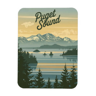 Puget Sound Washington Vintag Magnet