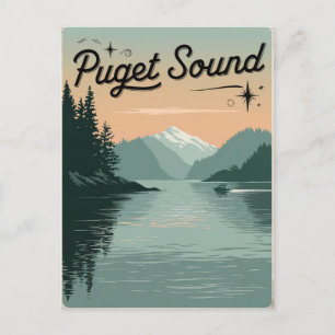 Puget Sound Washington Vintag Postkarte