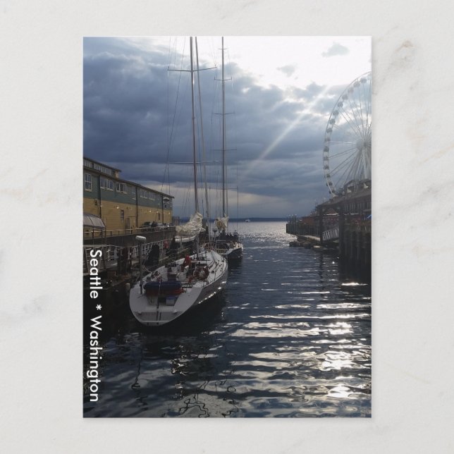 Puget Sound Waterfront Seattle Washington Postcard Postkarte (Vorderseite)