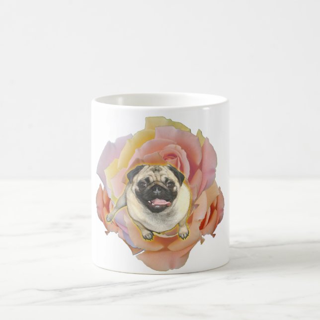 PugFlower Keramik-Kaffee-Tasse Kaffeetasse (Mittel)