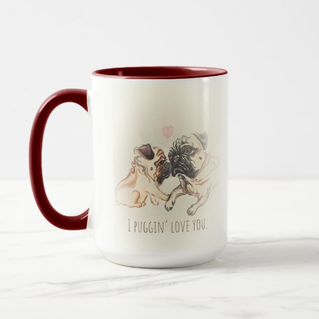Puggin Liebe Sie Tasse (Links)
