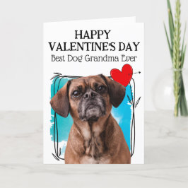 Puggle Best Dog Oma Custom Valentine's Day Feiertagskarte