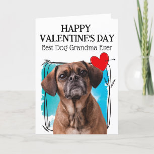 Puggle Best Dog Oma Custom Valentine's Day Feiertagskarte