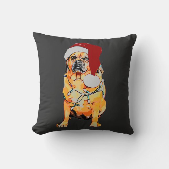Puggle Christmas Throw Kissen (Vorderseite)