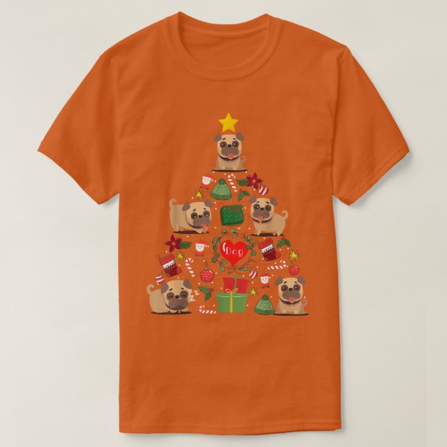 Puggle Christmas Tree Ornament Decor  T-Shirt (Design vorne)
