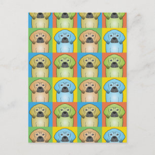 Puggle Dog Cartoon Pop-Art Postkarte