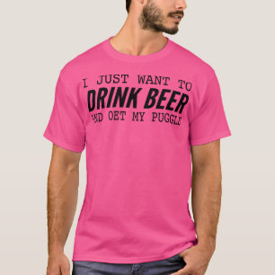 Puggle Dog Lover Beer T-Shirts Funny Dog Mama Gesc