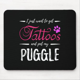 Puggle Dog Lover Tattoo Shirt Funny Dog Mama Gesch Mousepad