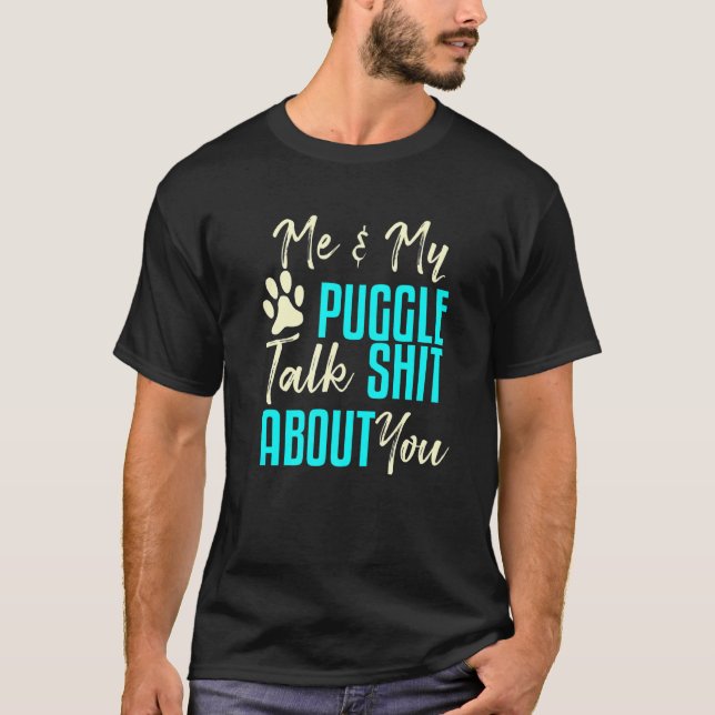 Puggle Dog Mops Beagle Mama Vater Idee T-Shirt (Vorderseite)