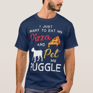 Puggle Dog Pizza Lover Eigentümer Weihnachten Gebu T-Shirt