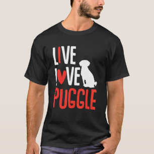 Puggle-Grafik für Frauen Mädchen Live Love Puggle T-Shirt