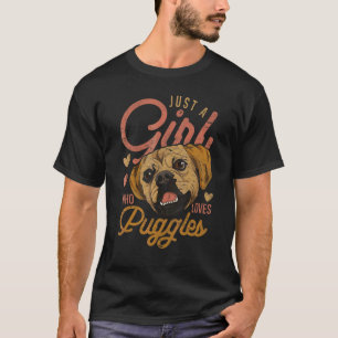 Puggle-Hundebesitzer Mädchen Frauen Süße Haustiere T-Shirt