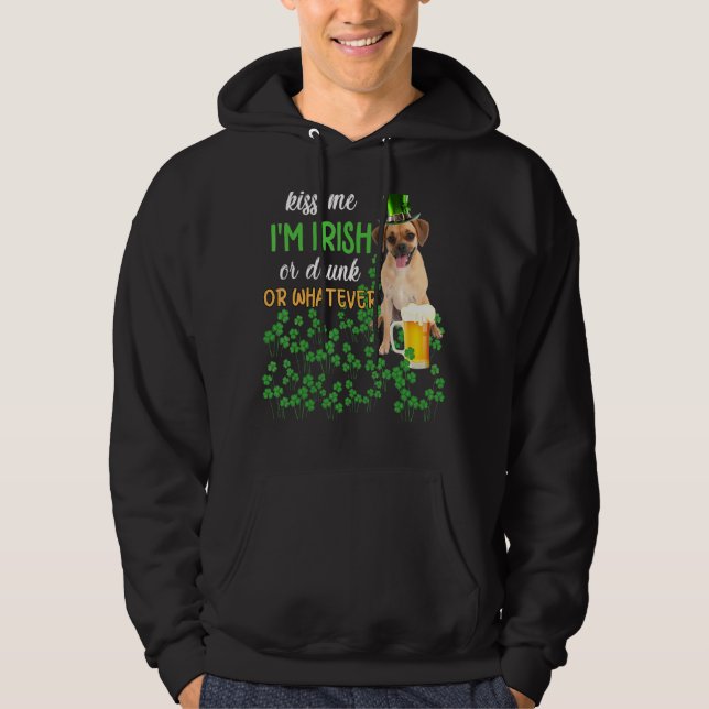 Puggle küss mir, ich bin irisch oder Betrunken ode Hoodie (Vorderseite)