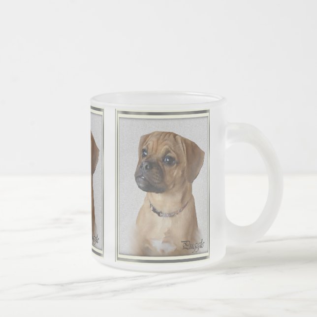 Puggle Lovers Geschenke Mattglastasse (Rechts)