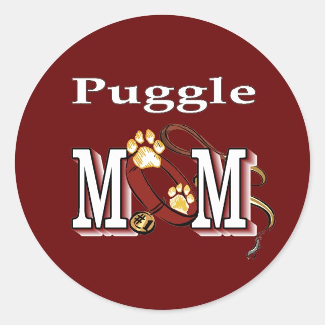 Puggle Mama Geschenke Runder Aufkleber (Vorderseite)