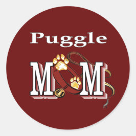 Puggle Mama Geschenke Runder Aufkleber