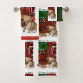 Puggle Puppy Christmas Badhandtuch Set