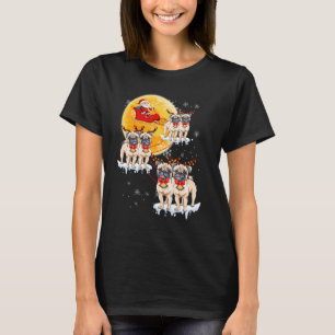 Puggle Rentier Weihnachtsfeier Mops Pajam T-Shirt
