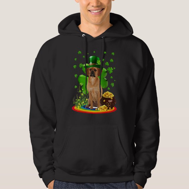 Puggle St Patricks Day Irish Kleeblatt Dog Lieben Hoodie (Vorderseite)
