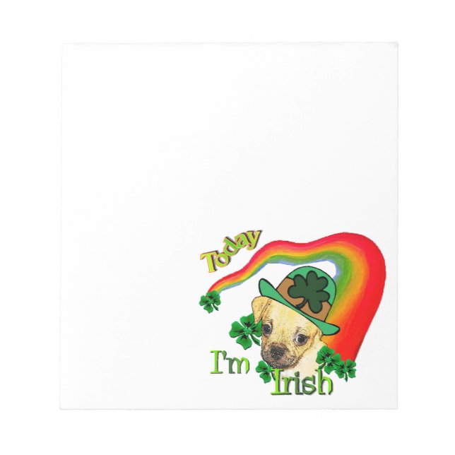 Puggle St Patricks Day Notizblock (Vorderseite)