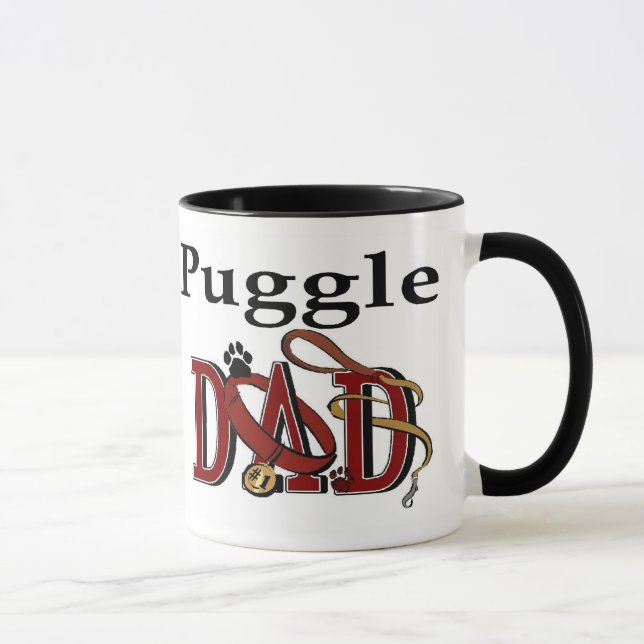 Puggle Vater Geschenke Tasse (Rechts)