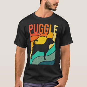 Puggle Vintage Retro Haustier Hund Mutter Vater Ge T-Shirt