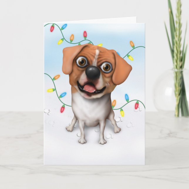 Puggle - Weihnachtskarte Feiertagskarte (Vorderseite)
