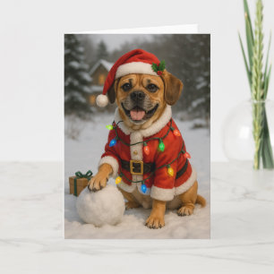 Puggle-Weihnachtskarte Karte