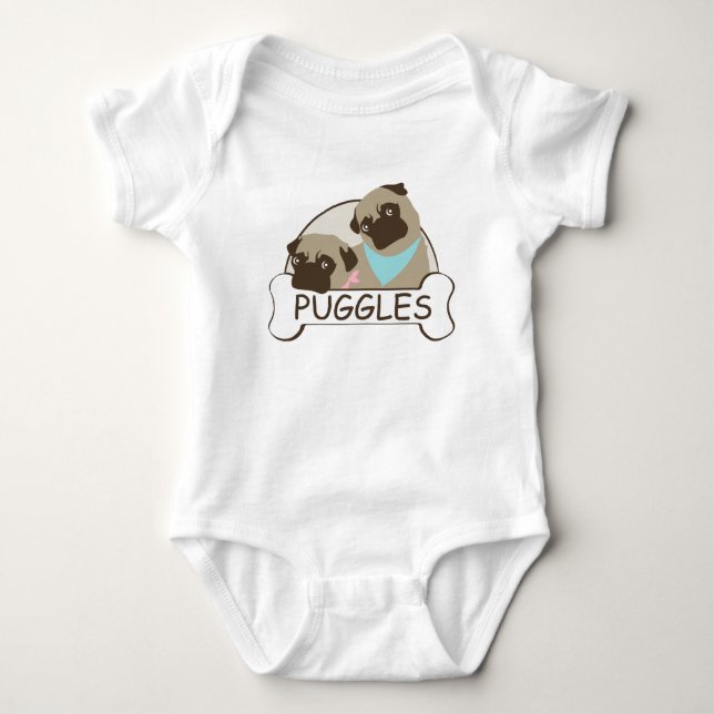 Puggles Baby Strampler (Vorderseite)