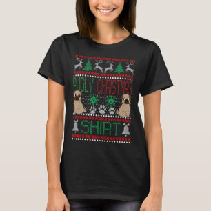 Puggles Weihnachten Ugly Sweater Mops Hund Xmas T-Shirt