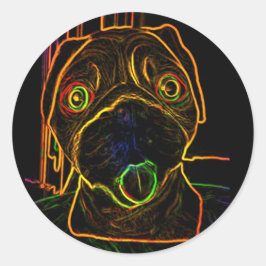 Puggo Runder Aufkleber
