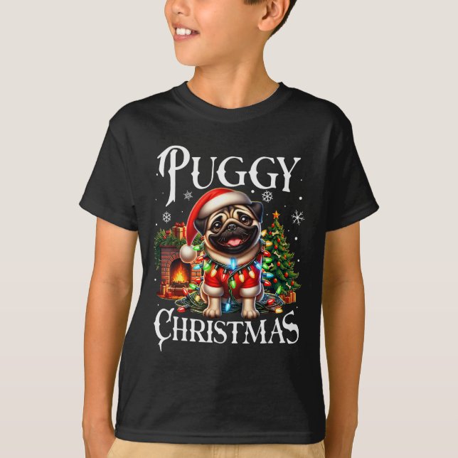 Puggy Christmas Pug Xmas Pug Santa Claus Pug  T-Shirt (Vorderseite)