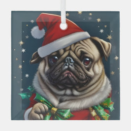 Puggy Claus Collection Ornament Aus Glas