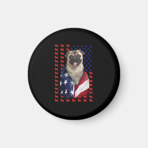 Puggy USA Flag Magnet