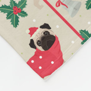Puggy Weihnachts-Fleece-Decken Fleecedecke
