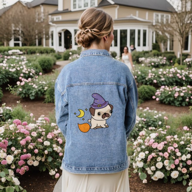 Puggy Witch Denim Jacke (Hochzeit Rückseite)