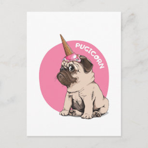 Pugicorn Postkarte