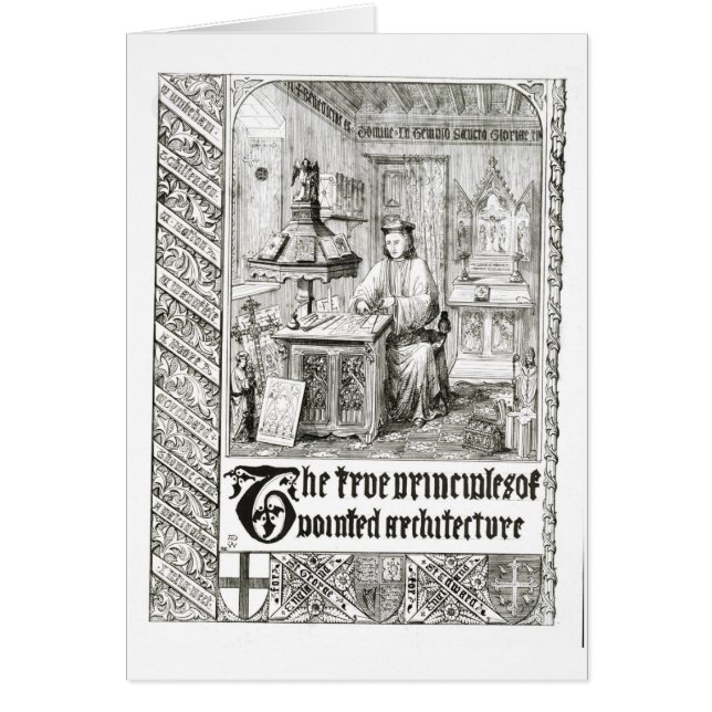 Pugin bei der Arbeit, Frontispiz 'von den wahren (Vorne)