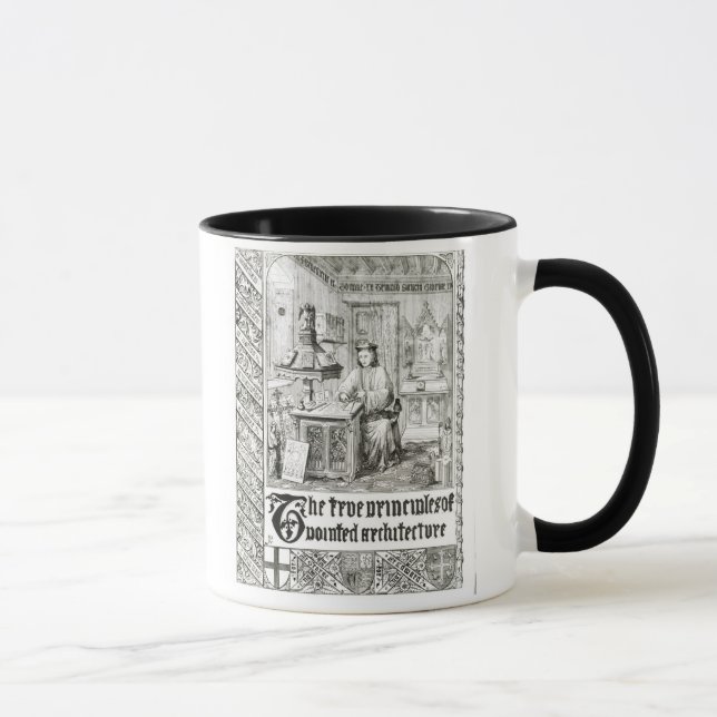 Pugin bei der Arbeit, Frontispiz 'von den wahren Tasse (Rechts)