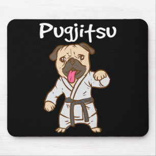 Pugjitsu Lustiger Hund Pug Zitat Brasilianisches J Mousepad