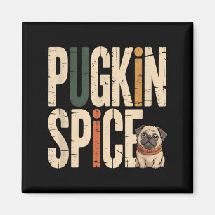 Pugkin Gewürz Lustig Süßer Pug Herbst Kürbisliebha Magnet