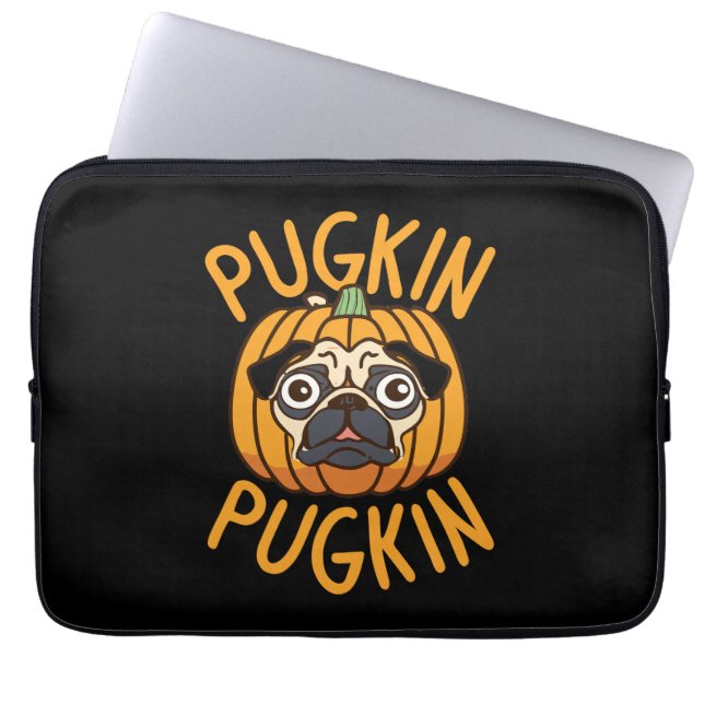 Pugkin Pug Dog Halloween Laptopschutzhülle (Vorderseite)