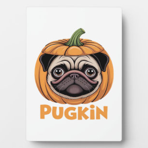 Pugkin Pug Halloween Frohes Halloween Oversized T- Fotoplatte
