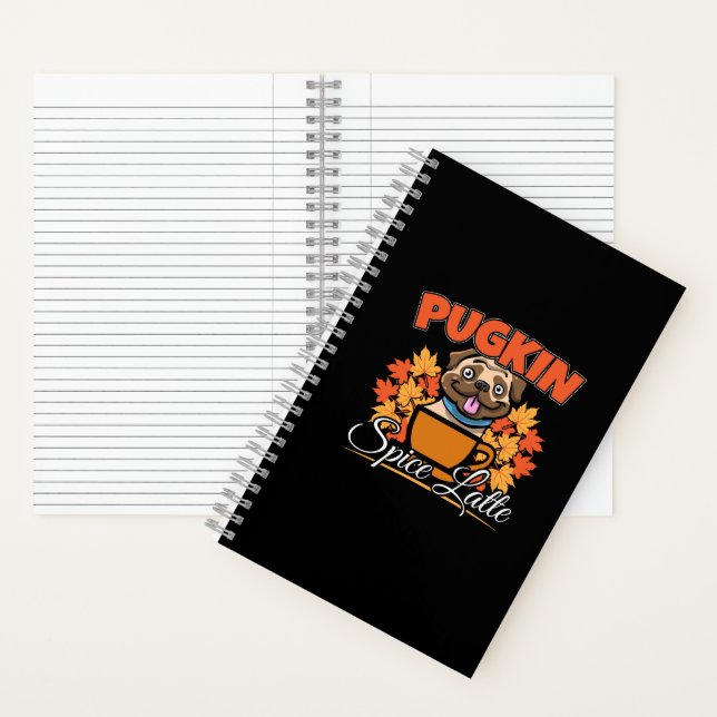 Pugkin Spice Latte - Mops Dog Pumpkin Puff Notizbuch (Innen)