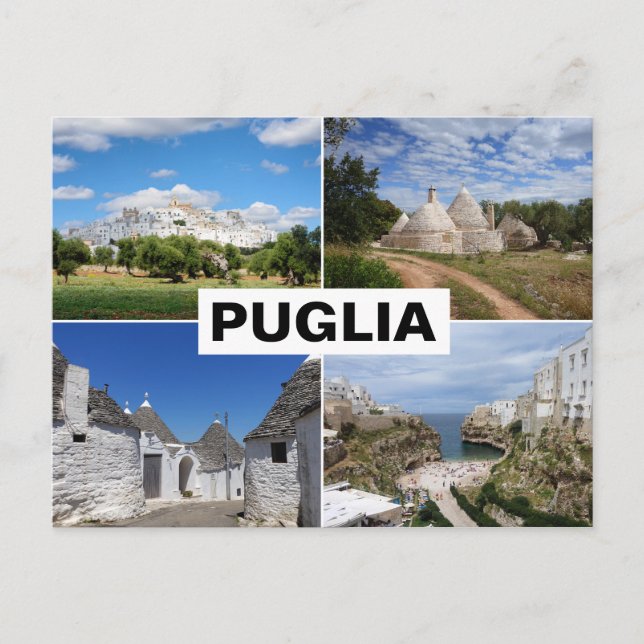 Puglia-Häuser, Städte und Landschaftssammlung Postkarte (Vorderseite)